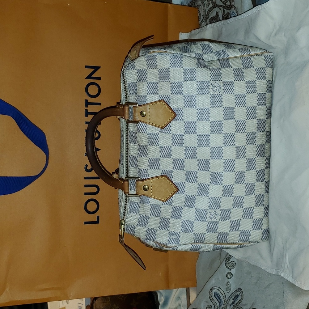 AUTHENTIC Louis Vuitton speedy 25 Damier Azure
